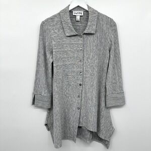 Joseph‎ Ribkoff Tunic Top Shirt Size 8 Stretch 3/4 Sleeves Asymmetric Artsy Boho